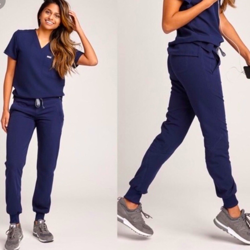 Figs Navy high waisted Zamora joggers